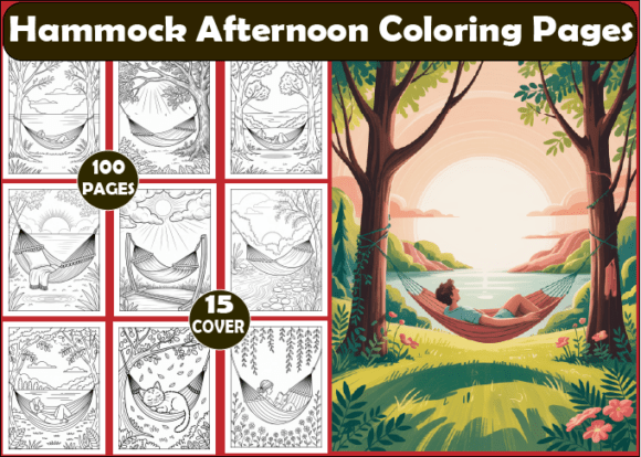 100 Hammock Afternoon Coloring Pages