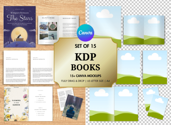 15 KDP Book Mockup Canva Templates