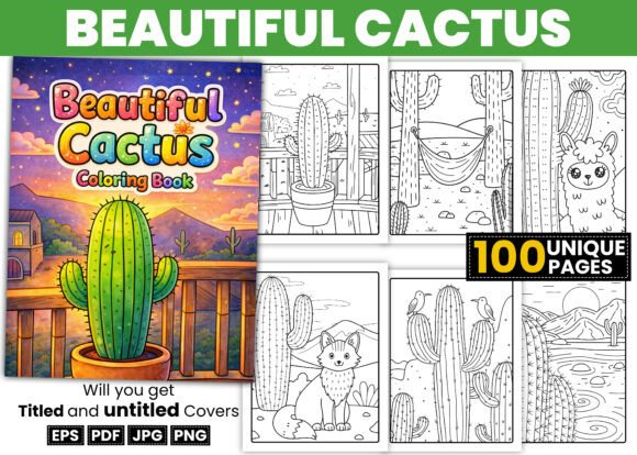 Beautiful Cactus Coloring Pages