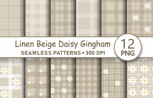 Beige Daisy Gingham Seamless Pattern Png: A Versatile Addition to Your Digital Design Toolkit