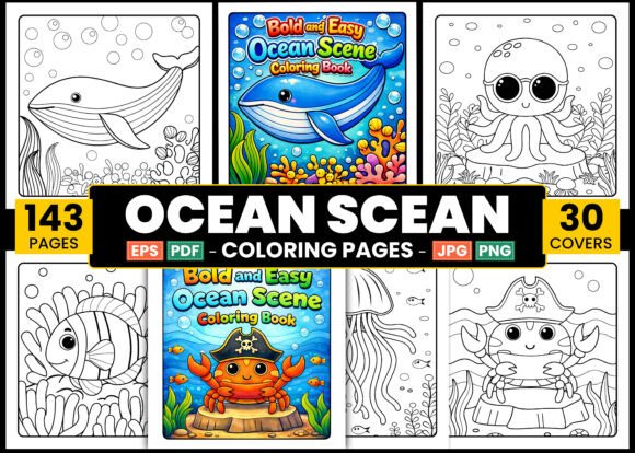 Bold and Easy Ocean Scene Coloring Pages