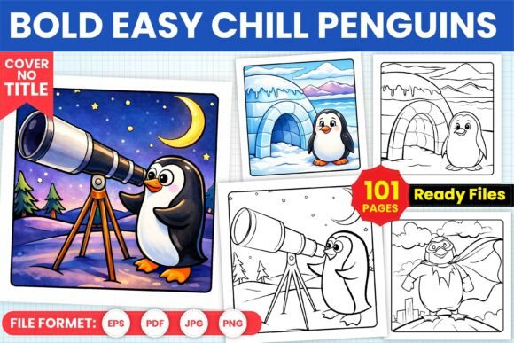 Bold Easy Chill Penguins Coloring Pages