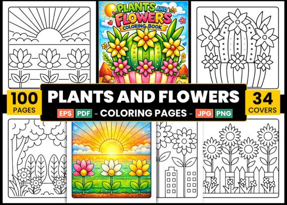 Bold Plants and Flowers Coloring Pages