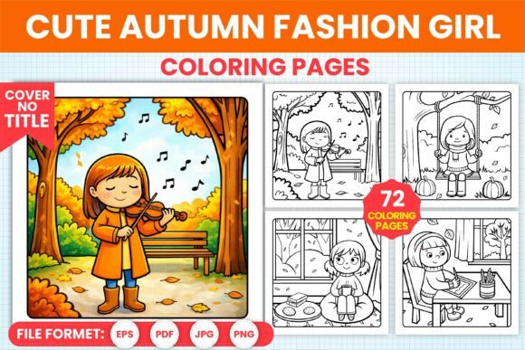 Cute Autumn Fashion Girl Coloring Pages