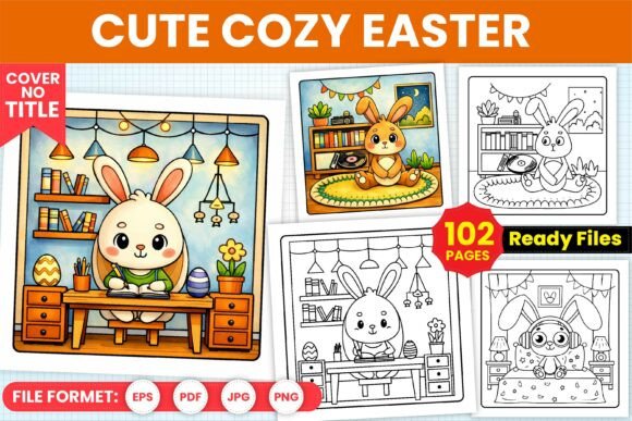 Cute Cozy Easter Coloring Book for Teens