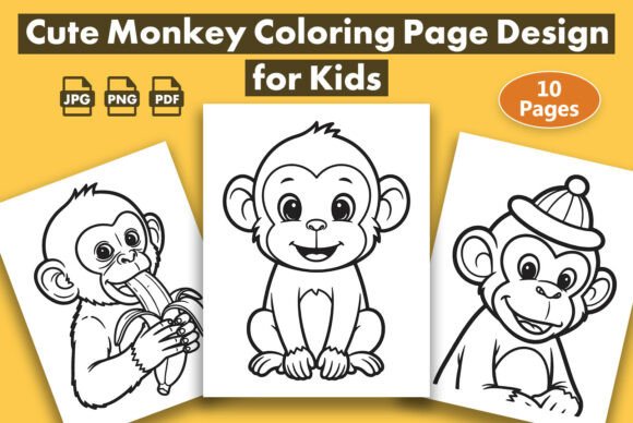 Cute Monkey Coloring Page Design for Kids: A Creative and Profitable Opportunity