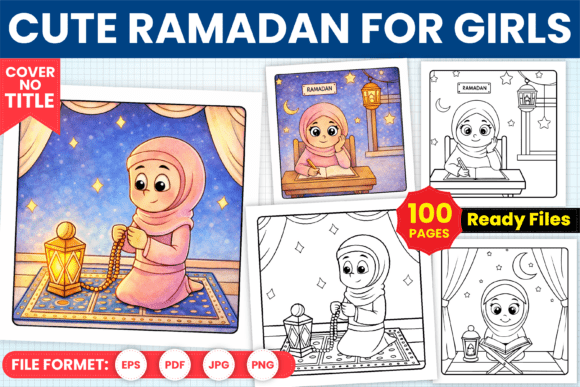 Cute Ramadan Coloring Pages for Girls