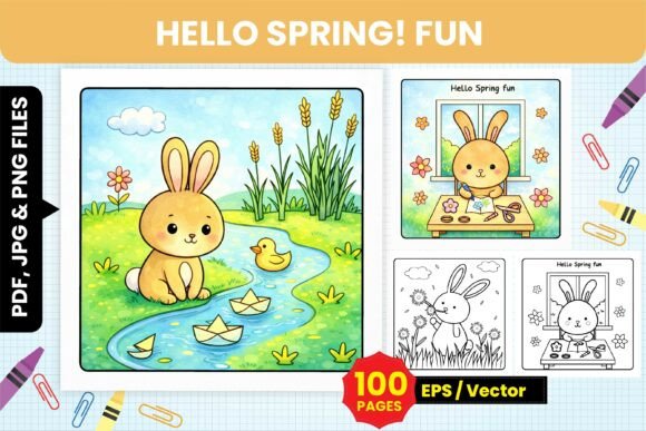 Hello Spring Fun Kids Coloring Pages – A Perfect Blend of Creativity and Learning
