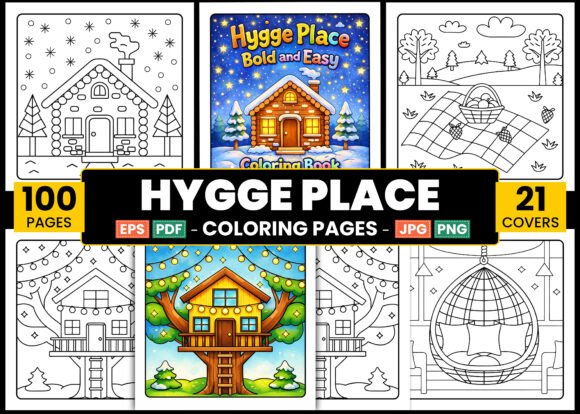 Hygge Place Bold and Easy Coloring Book