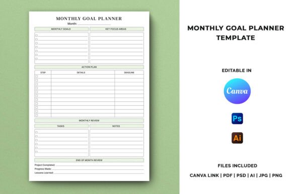 Monthly Goal Planner Template