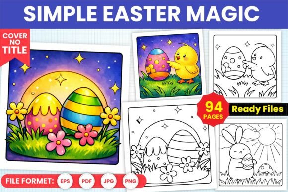 Simple Easter Magic Coloring Pages