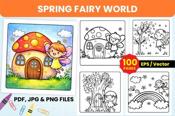 Spring Fairy World Coloring Book – A Magical Escape for All Ages