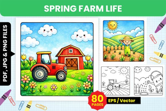 Spring Farm Life Coloring Book: A Unique Creative Resource for All Ages